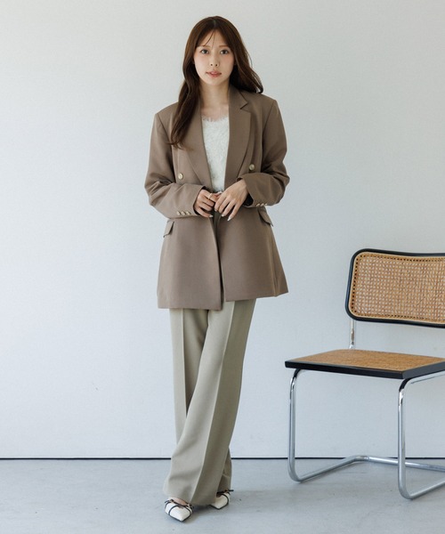 スラックス パンツ high waist center press slacks（ハイウエスト