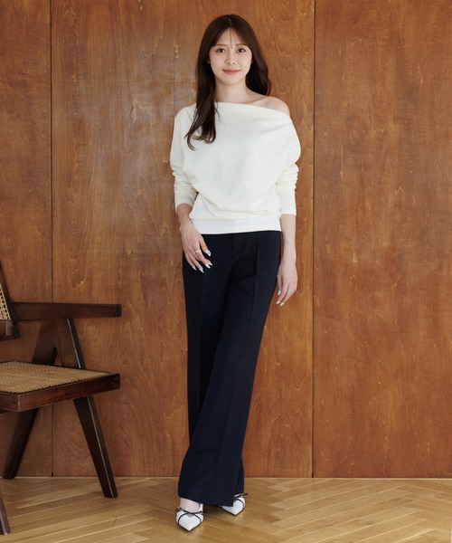 スラックス パンツ high waist center press slacks（ハイウエスト