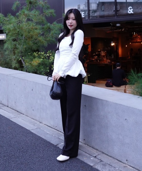 スラックス パンツ high waist center press slacks（ハイウエスト