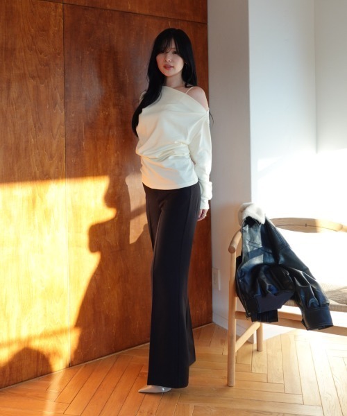 スラックス パンツ high waist center press slacks（ハイウエスト