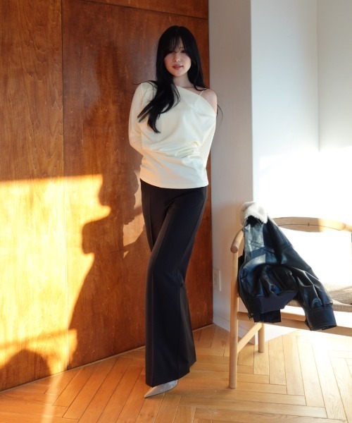 スラックス パンツ high waist center press slacks（ハイウエスト