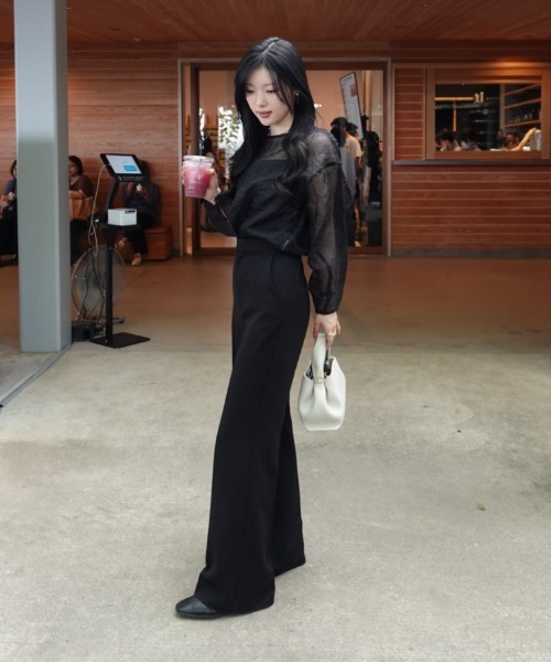 スラックス パンツ high waist center press slacks（ハイウエスト