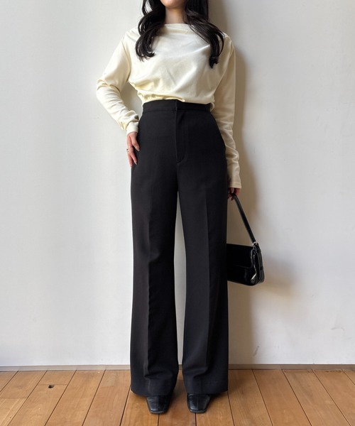 スラックス パンツ high waist center press slacks（ハイウエスト