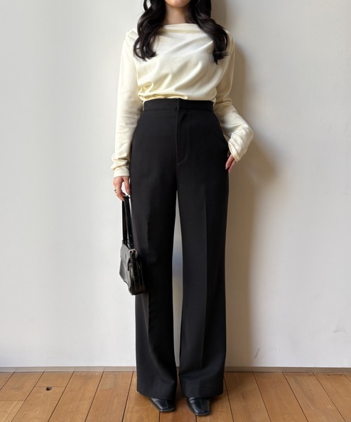 スラックス パンツ high waist center press slacks（ハイウエスト