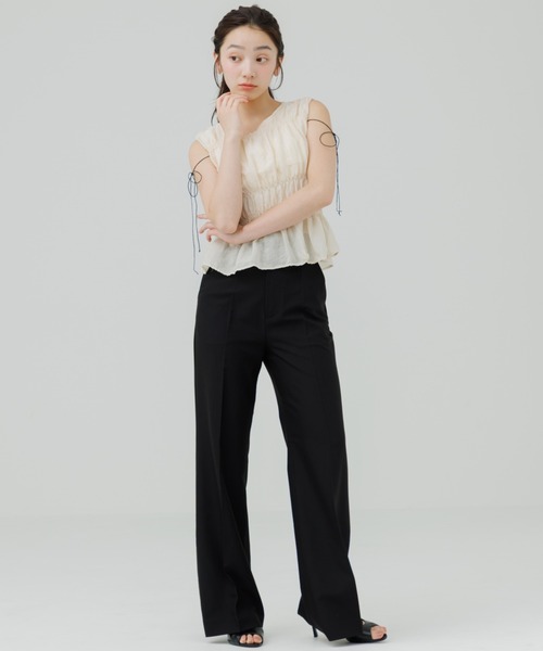 スラックス パンツ high waist center press slacks（ハイウエスト