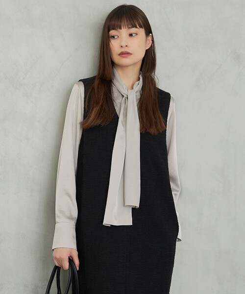 「ICB」 長袖ブラウス 44 ベージュ レディース