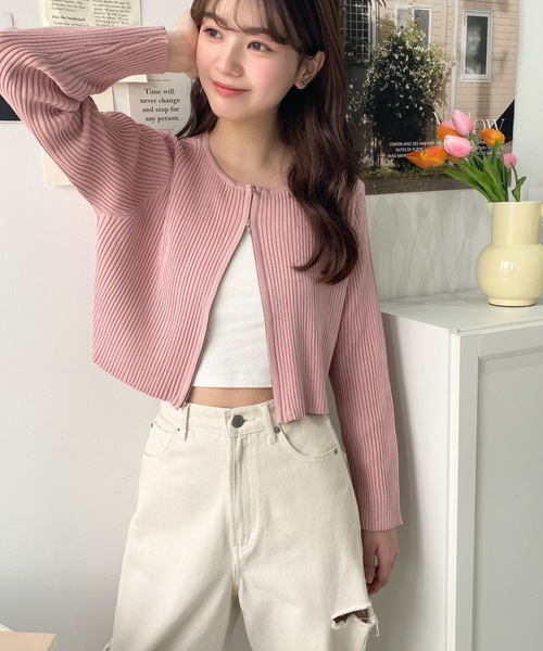 「moment+」 カーディガン L グレー レディース