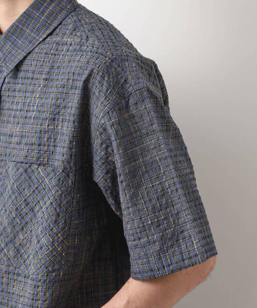THE SHOP TK シャツ シアサッカーチェックシャツ 「洗濯機OK
