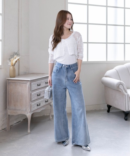 clear ワイドパンツ ジーンズ デニム デニムパンツ 「低身長対応