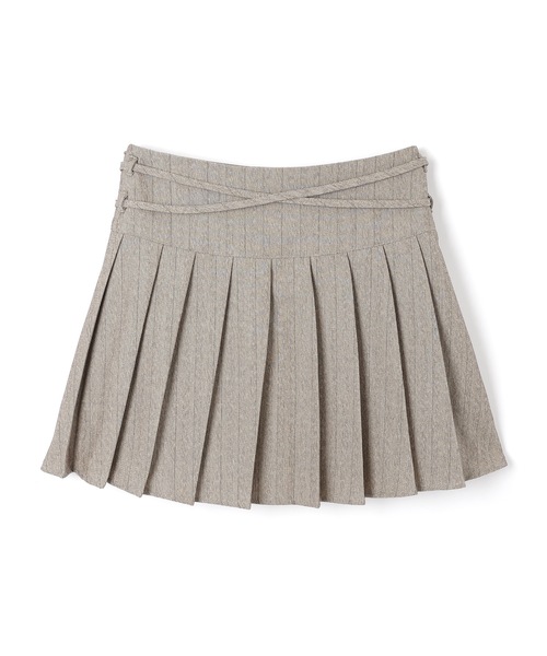 M DOLLY スカート *M DOLLY original* stripe ribbon pleats skirt
