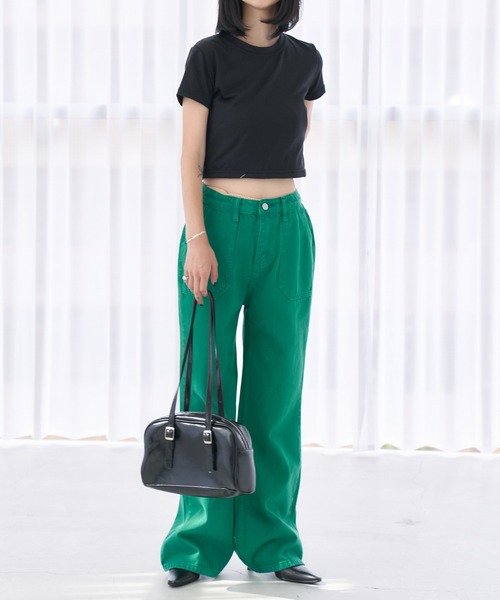 「HALEY PESCA」 加工デニムパンツ LARGE グリーン レディース