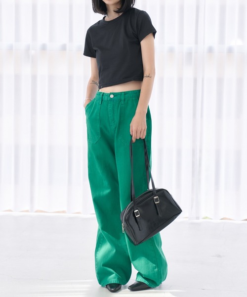 「HALEY PESCA」 加工デニムパンツ LARGE グリーン レディース