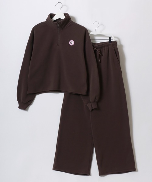 トレスウェットハーフZIPフーディ SDG＆トレスウェットスリムパンツ　セット♥ feepur（フェピュール） トレーナー スウェット 「セットアップ可