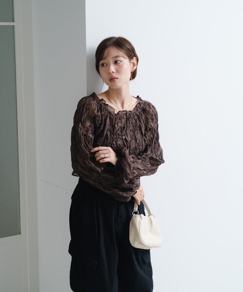 Kastane（カスタネ） ブラウス シャツ 「2WAY」フリルシャーリング