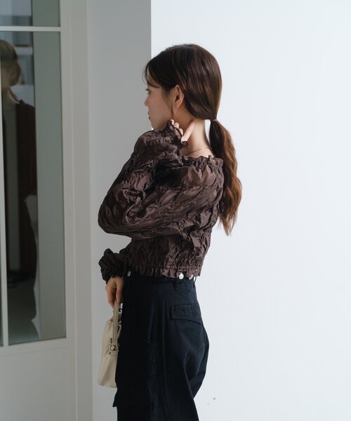 Kastane（カスタネ） ブラウス シャツ 「2WAY」フリルシャーリング