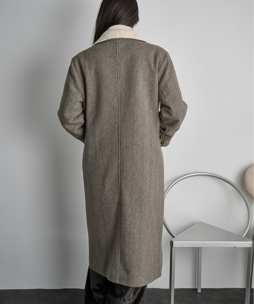 THE Yon コート チェスターコート ヘリンボーンツイードチェスター