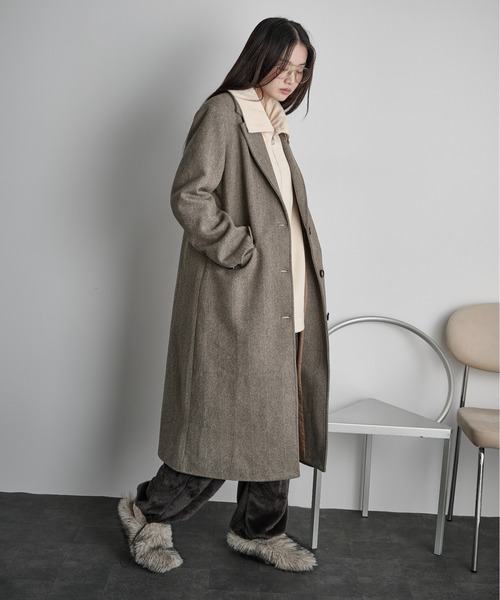 THE Yon コート チェスターコート ヘリンボーンツイードチェスター