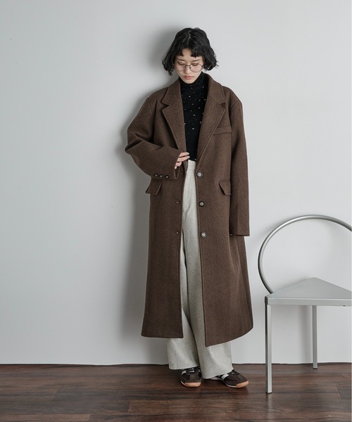 THE Yon コート チェスターコート ヘリンボーンツイードチェスター