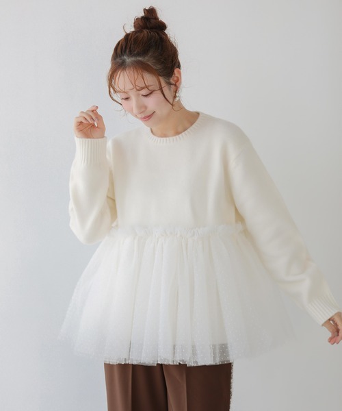 Fit more（フィットモア） ニット セーター ドットチュールドッキング