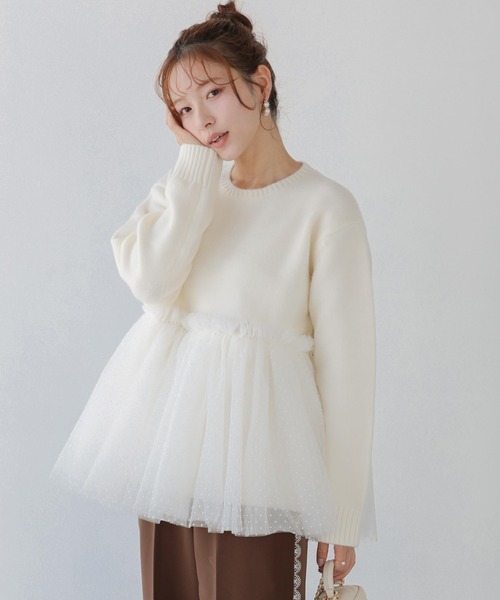 Fit more（フィットモア） ニット セーター ドットチュールドッキング