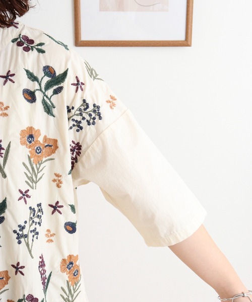 「Emago」 半袖ワンピース FREE アイボリー レディース_画像9