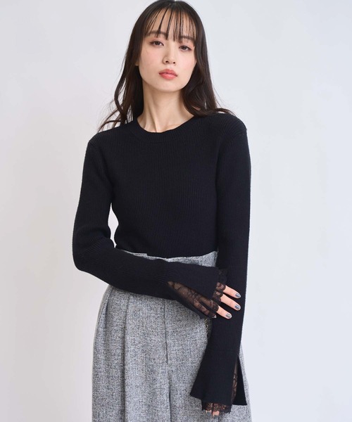 NOELA（ノエラ） ニット セーター レーススリーブリブニット