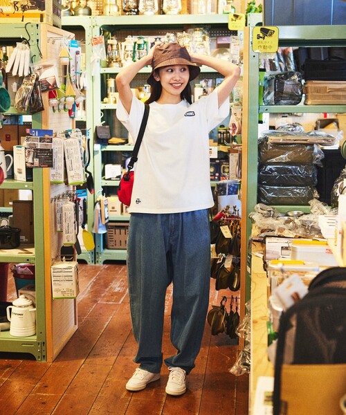 「FREAK'S STORE」 半袖Tシャツ LARGE グレイッシュベージュ メンズ_画像2