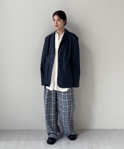 anuke（アンヌーク） ワイドパンツ パンツ Check Daubletuck Pants 