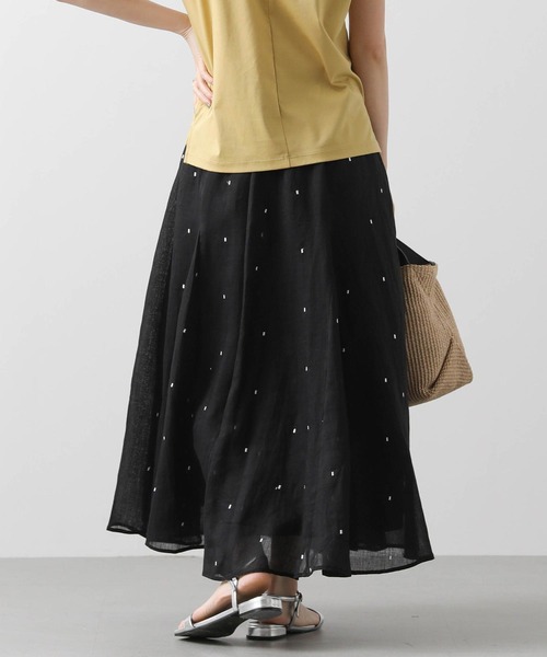 「Gready Brilliant」 ロングスカート 38 ホワイト×ブラック レディース_画像4