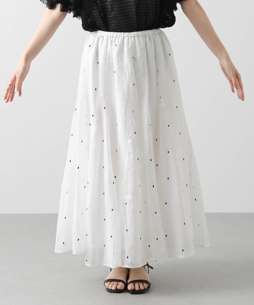 「Gready Brilliant」 ロングスカート 38 ホワイト×ブラック レディース_画像7