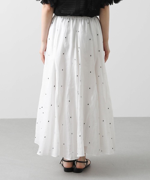 「Gready Brilliant」 ロングスカート 38 ホワイト×ブラック レディース_画像8