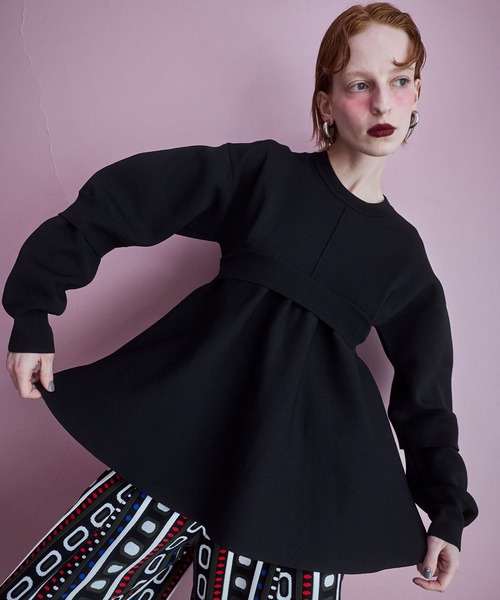 OMMO（オーエムエムオー） ニット セーター LAYERED FLARE KNIT TOP