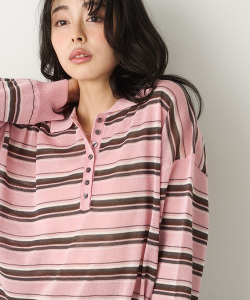Unitage（ユニテージ） tシャツ ボーダシアーポロ襟トップス