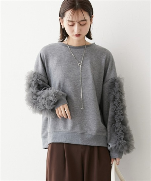 「nissen」 スウェットカットソー L ブラック レディース_画像3