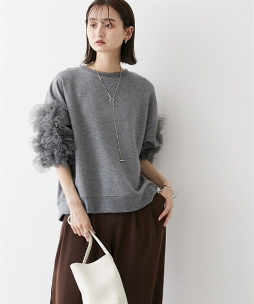 「nissen」 スウェットカットソー L ブラック レディース_画像7