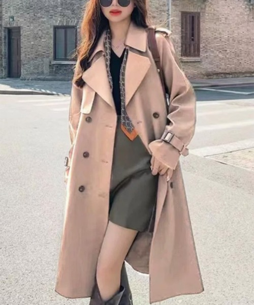 美品　Courrèges　トレンチコート　ベルト付き　ボタン　38サイズ　綿混 COCOMOMO トレンチコート コート 入学式 ゆったりきれいめ ベルト付き