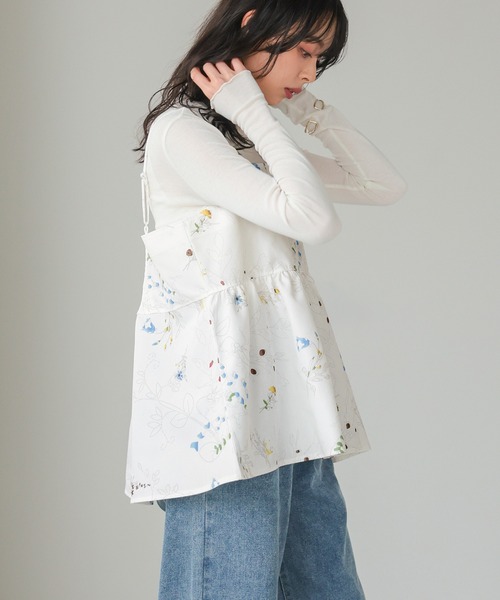 itto キャミソール 花柄プリントペプラムキャミソール : ZOZOTOWN