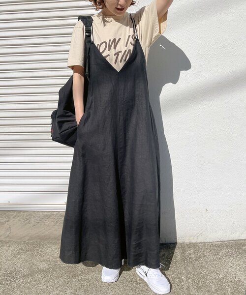 「Spick & Span」 キャミソールワンピース 38 ベージュ レディース