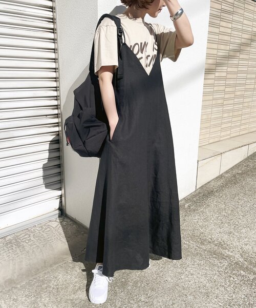 「Spick & Span」 キャミソールワンピース 38 ベージュ レディース