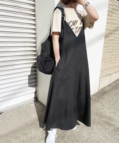 「Spick & Span」 キャミソールワンピース 38 ベージュ レディース