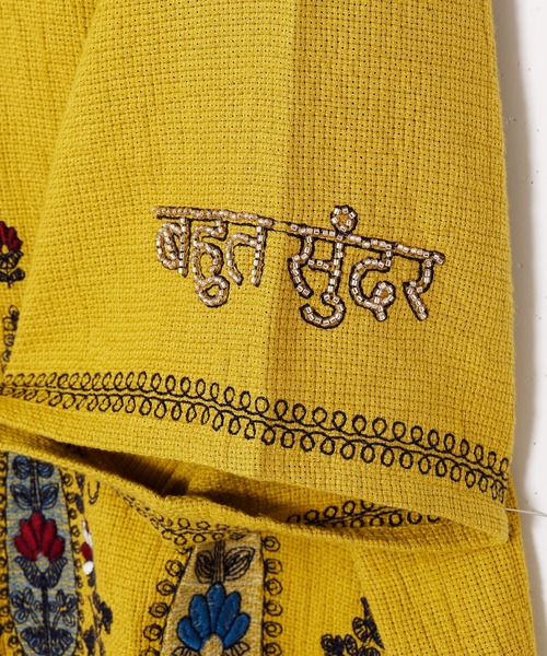 チャイハネ☆アナーシャメンズシャツ yellow チャイハネ（CAYHANE） 七分袖 シャツ 「チャイハネ」アナーシャMEN'S