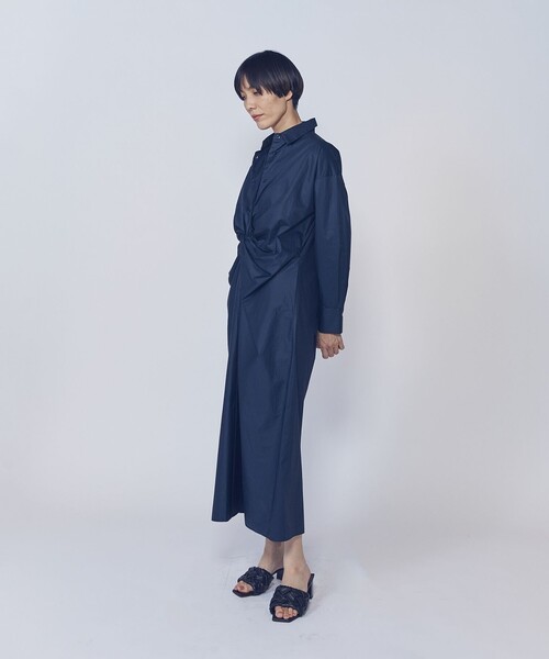 ドレス ハイカウントチンツツイストシャツワンピースの画像