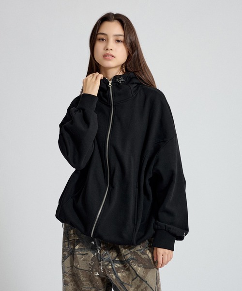 WETTEMPT ジップアップパーカー MEDIUM ブラック メンズ : ZOZOTOWN