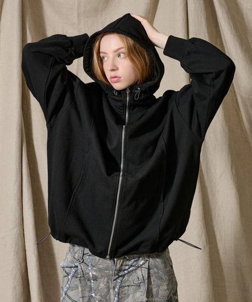 WETTEMPT ジップアップパーカー MEDIUM ブラック メンズ : ZOZOTOWN