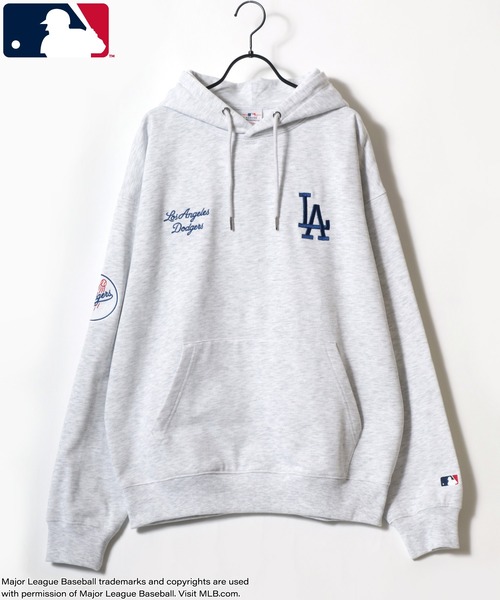 「MLB」 プルオーバーパーカー M ブラック レディース_画像3