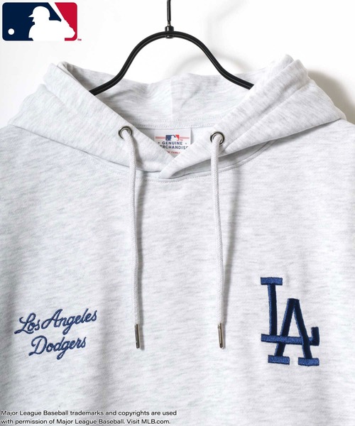 「MLB」 プルオーバーパーカー M ブラック レディース_画像5