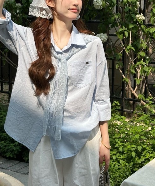 「LADY LIKE」 長袖シャツ M ホワイト レディース_画像5