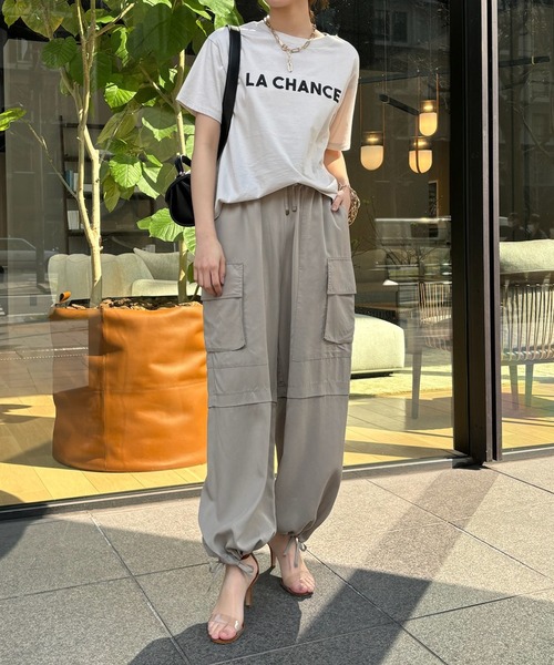 「DouDou」 「siro de labonte」半袖Tシャツ FREE グレイッシュベージュ レディース_画像3