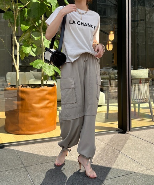「DouDou」 「siro de labonte」半袖Tシャツ FREE グレイッシュベージュ レディース_画像4