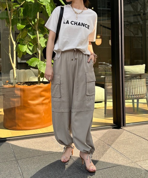 「DouDou」 「siro de labonte」半袖Tシャツ FREE グレイッシュベージュ レディース_画像5